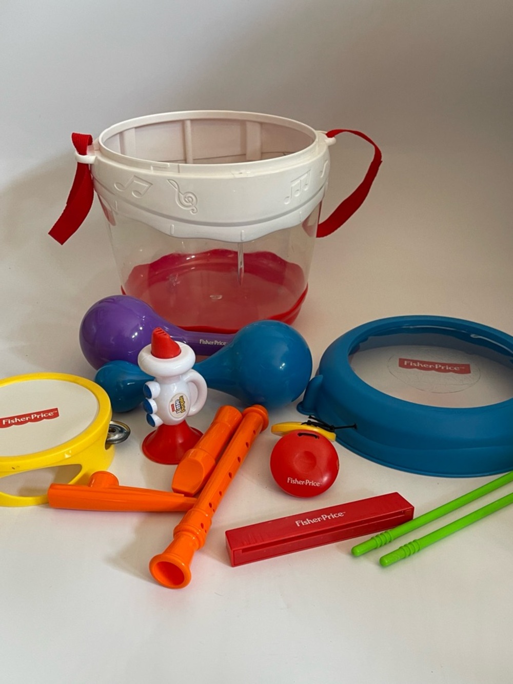 Fisher Price On The Go Drum With Musical Instruments